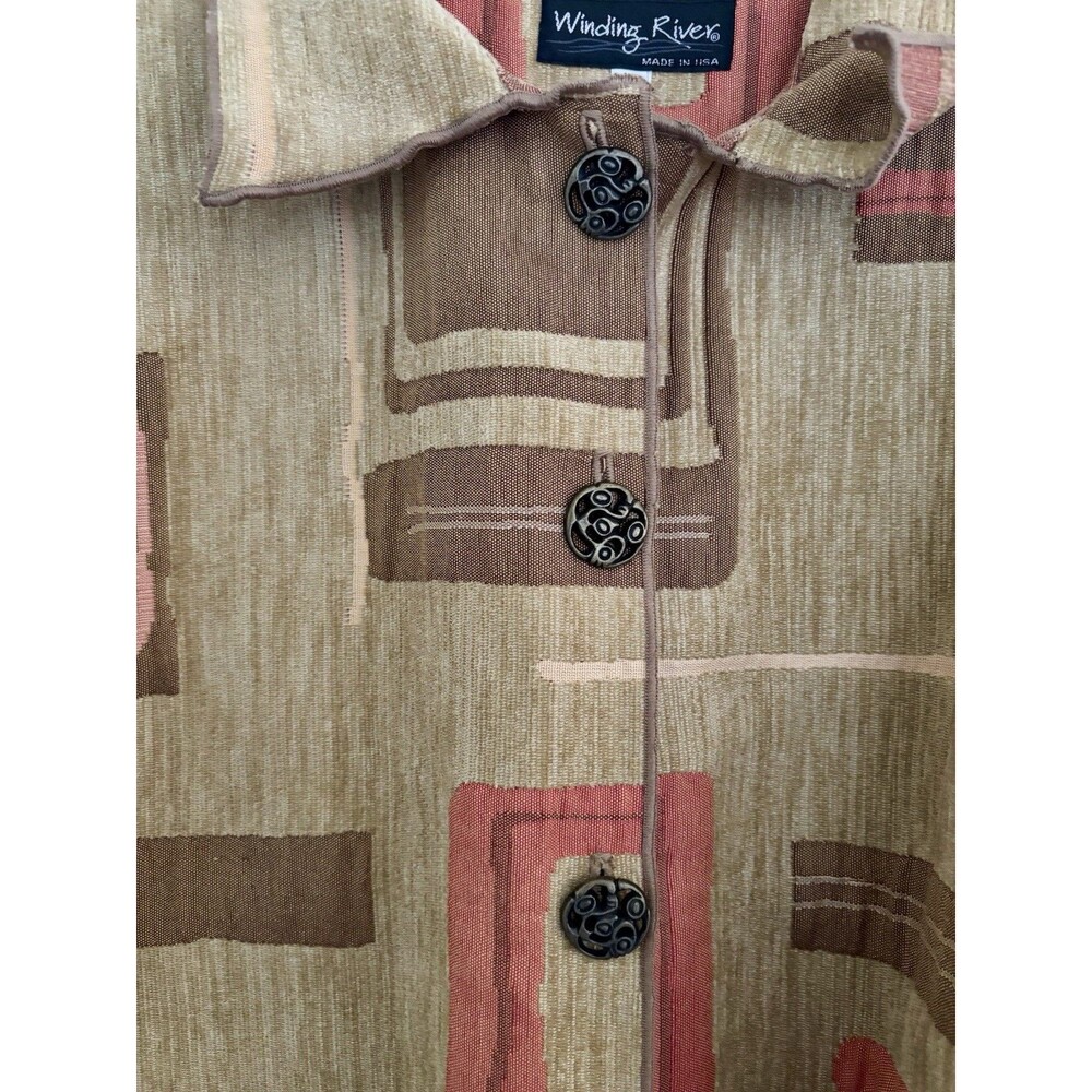 Vtg Tapestry Jacket Winding Rivers Geometric Southwestern NOS Women’s L Blazer - Picture 4 of 8